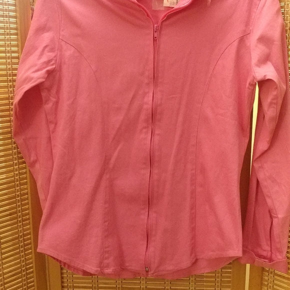Rods pink show blouse, NWT, XL, front zip - Picture 3 of 4